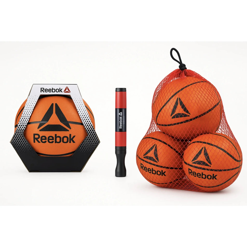 Basketball Set – Outdoor Sports Equipment Kit with Size 7 Rubber Basketball, Dual-Action Hand Pump with Mesh Ball Bag
