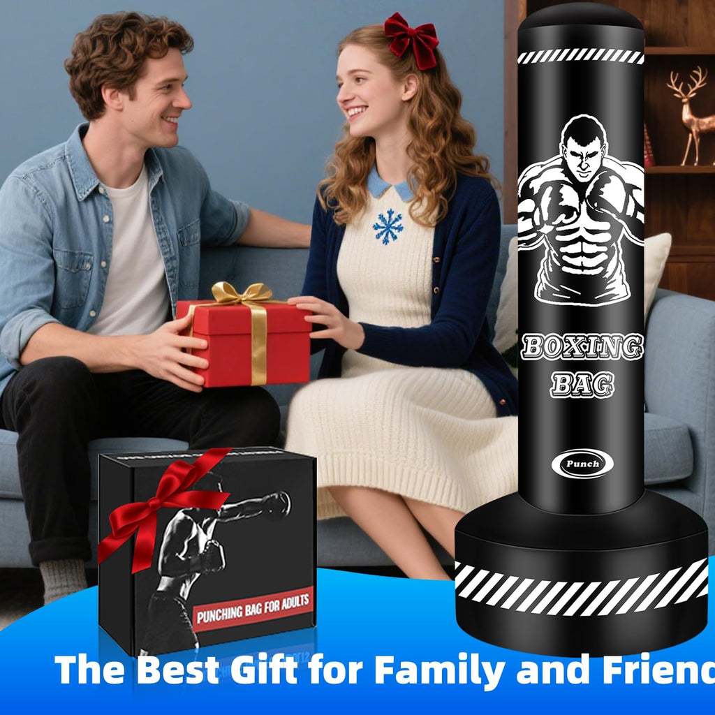 Standing Punching Bag for Adults Teens, 70" Heavy Punching Bag with Stand, He...