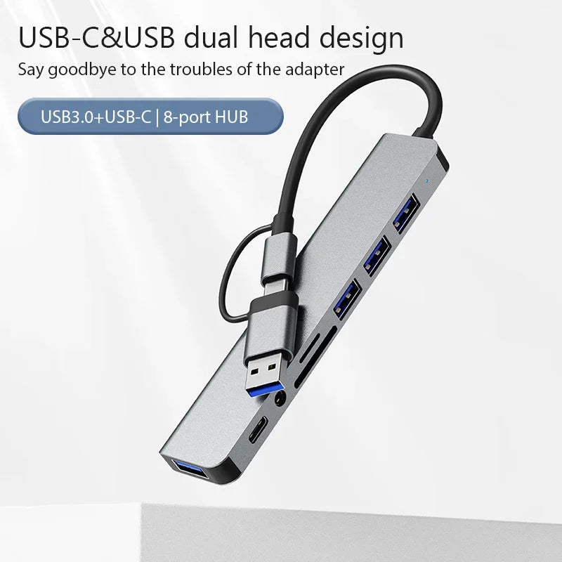 8 in 1 Type C USB Hub