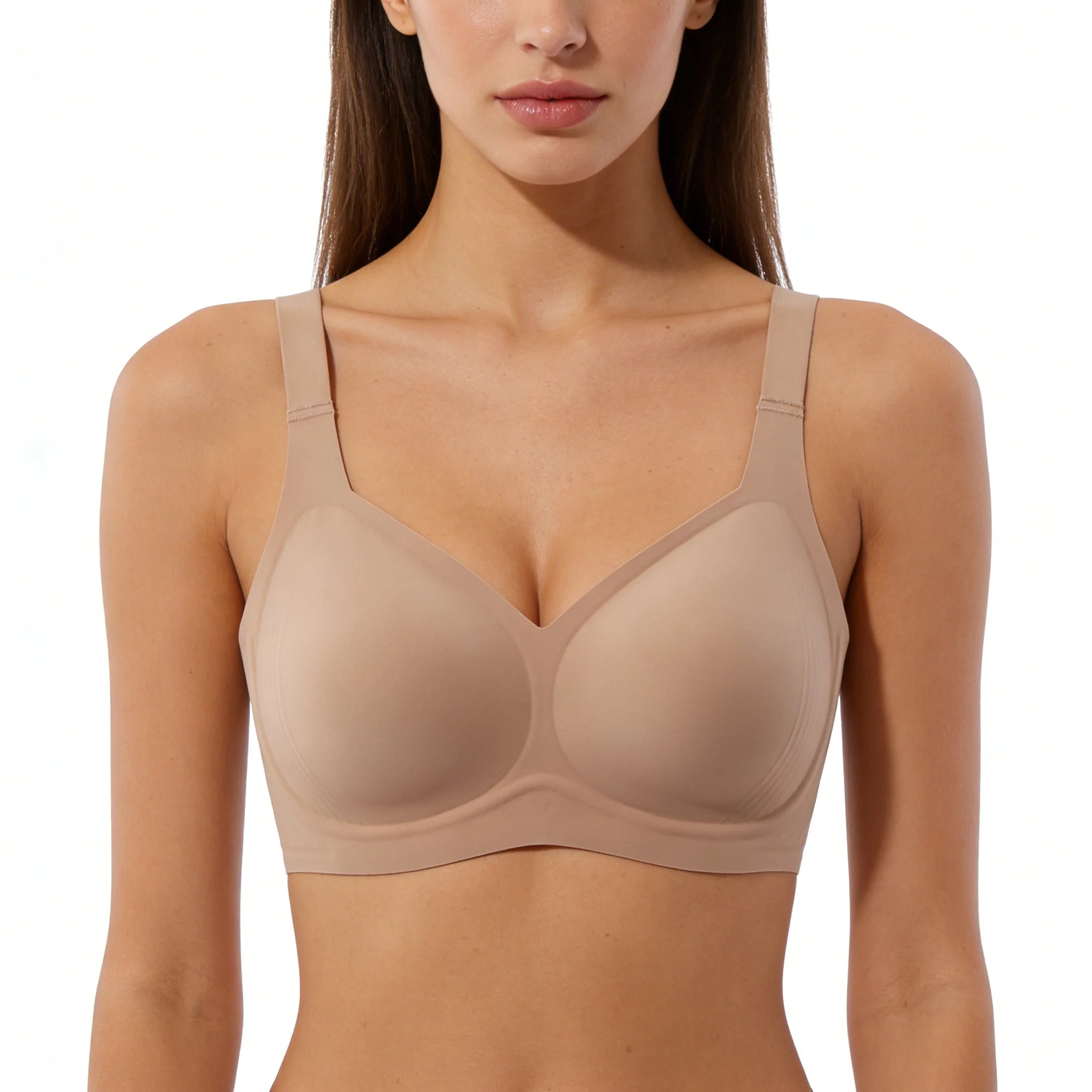 Jelly Soft Push up Bra Wireless Comfort for Women Everyday Full Coverage T Shirt Bra