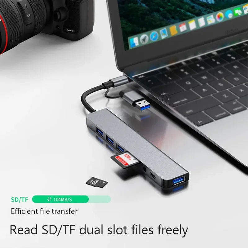 8 in 1 Type C USB Hub