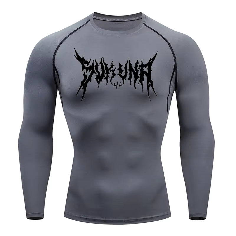 Graphic Compression Shirts for Men Athletic Quick Dry Tshirts Tees Tops Gym Workout Running Baselayers Undershirts Rash Guard