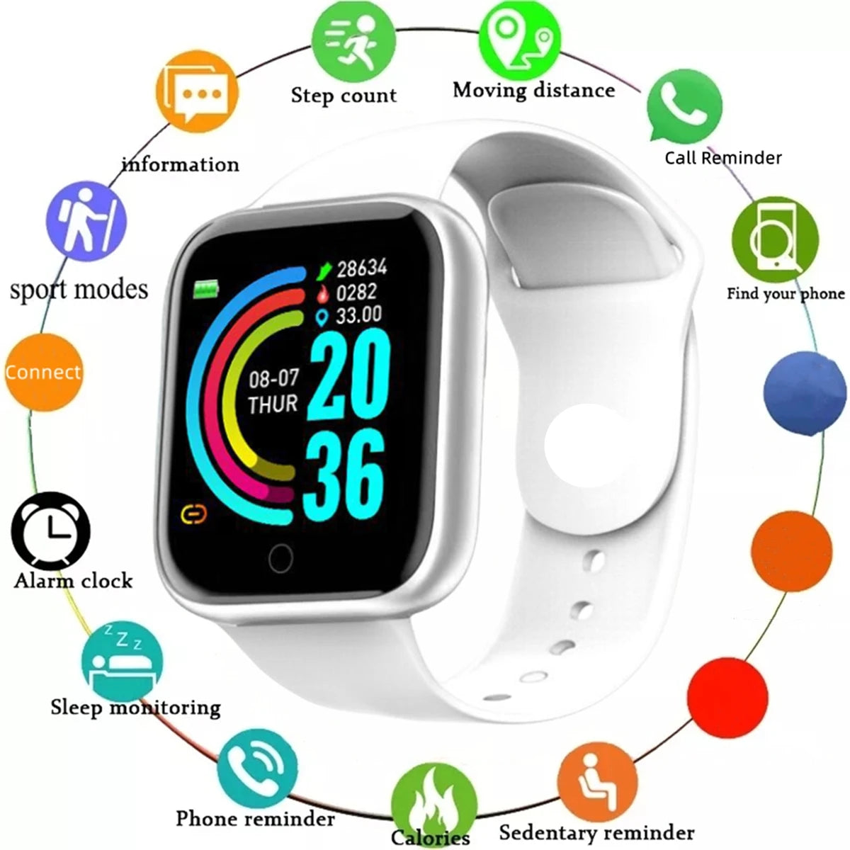 Smartwatch Fitness Monitor For Android IOS