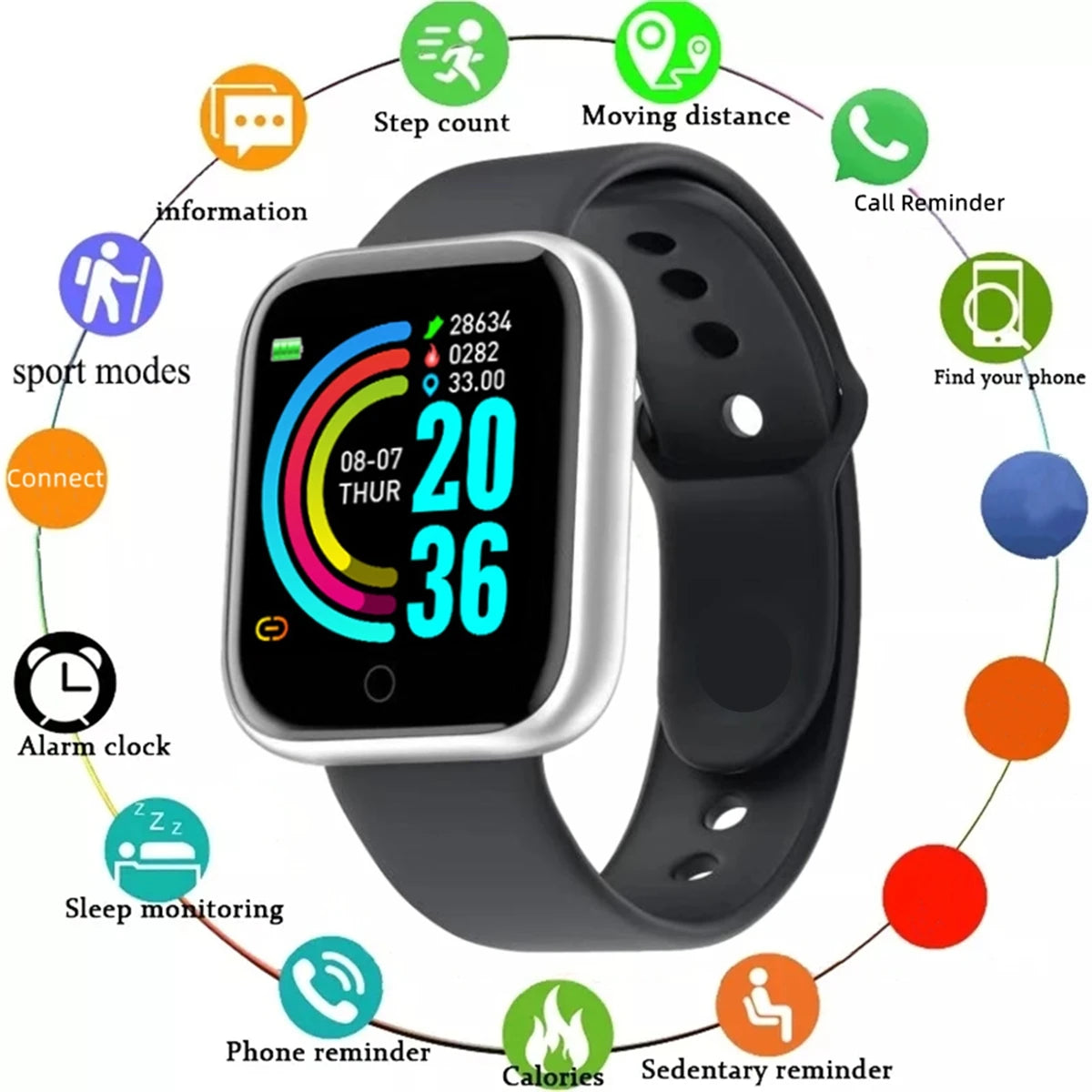 Smartwatch Fitness Monitor For Android IOS