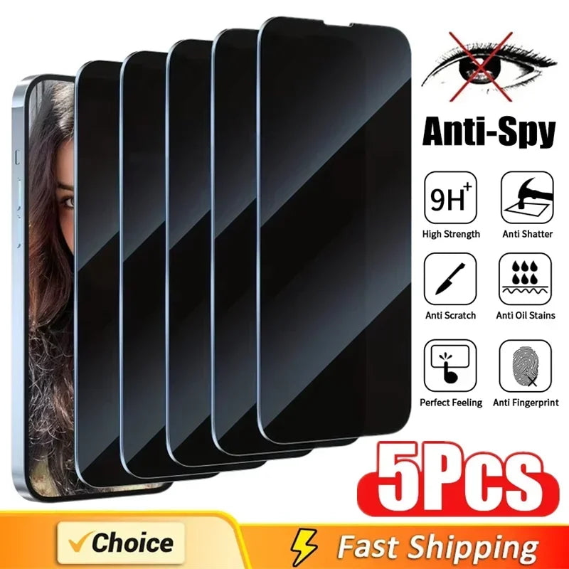 Privacy Screen Protector For iPhone 11-16 w/Pros 5pk
