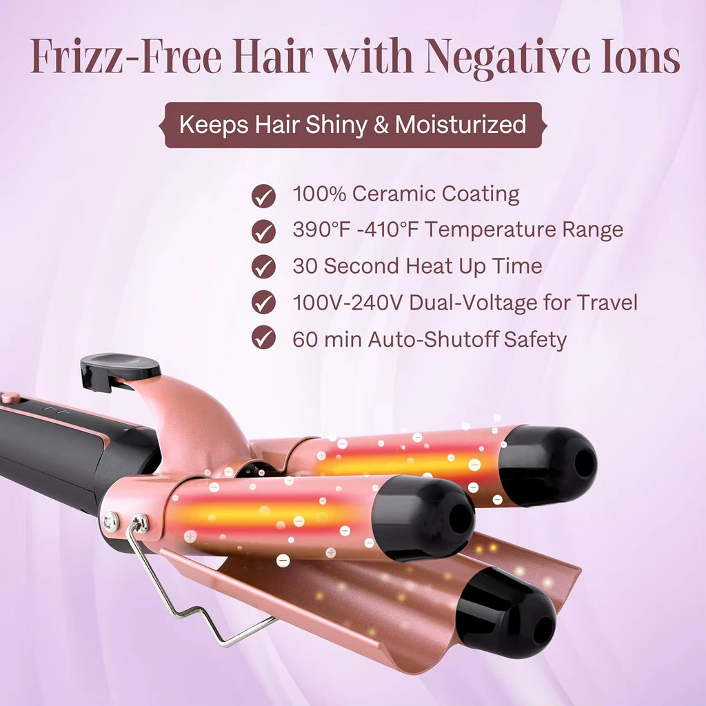 5 in 1 Hair Curlers Set with Curling Brush, 0.35”-1.25” Hair Curler Wand for Hairstyle and Heat Resistant Gloves and Hair Clip