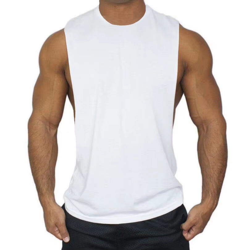 Mens Workout Tank Tops Fitness Bodybuilding Clothing Low Cut Armholes Vivid Vest Muscle Singlets Men Activewear Tank
