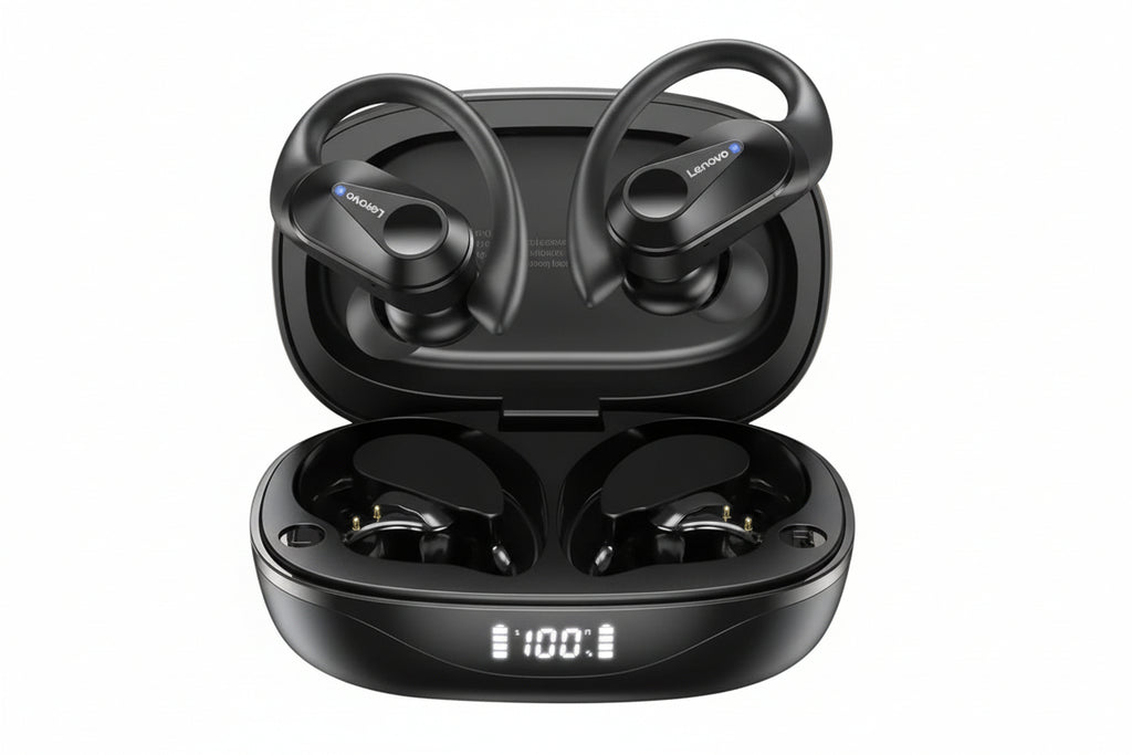 LP75 Sports Wireless Earphones with Mics,Button Control, LED Power Display,Hifi Stereo Sound Bluetooth 5.3 TWS Headphones