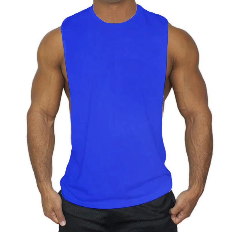 Mens Workout Tank Tops Fitness Bodybuilding Clothing Low Cut Armholes Vivid Vest Muscle Singlets Men Activewear Tank