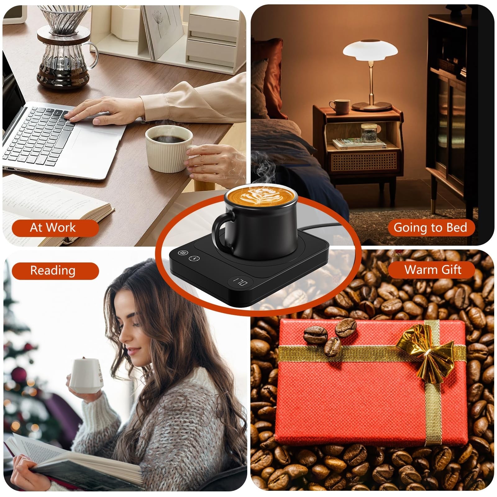 Coffee Mug Warmer with Three Temperature Settings Timer and LED Display