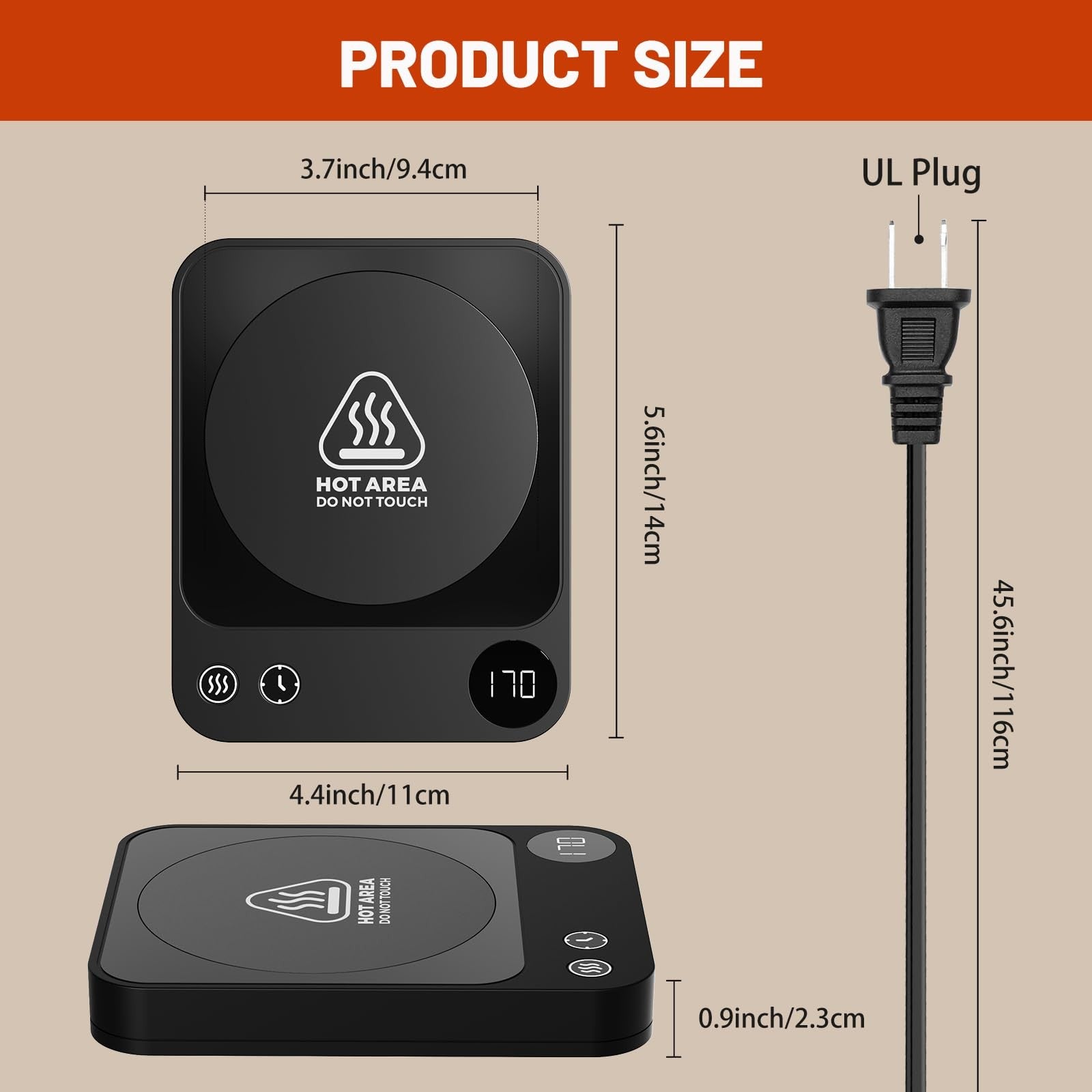 Coffee Mug Warmer with Three Temperature Settings Timer and LED Display