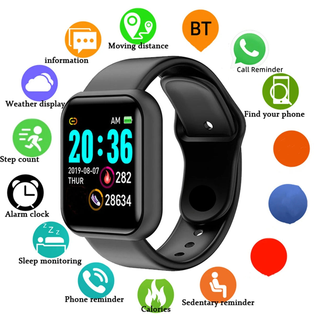 Smartwatch Fitness Monitor For Android IOS