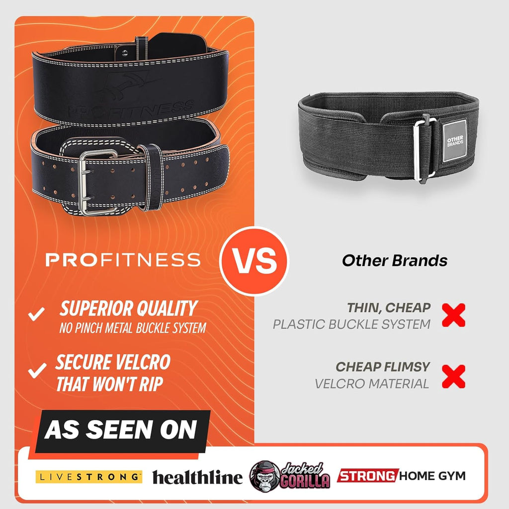 Weight Lifting Belt - Premium 4" Wide Functional Fitness Belt for Men & Women - Squat & Deadlift Support