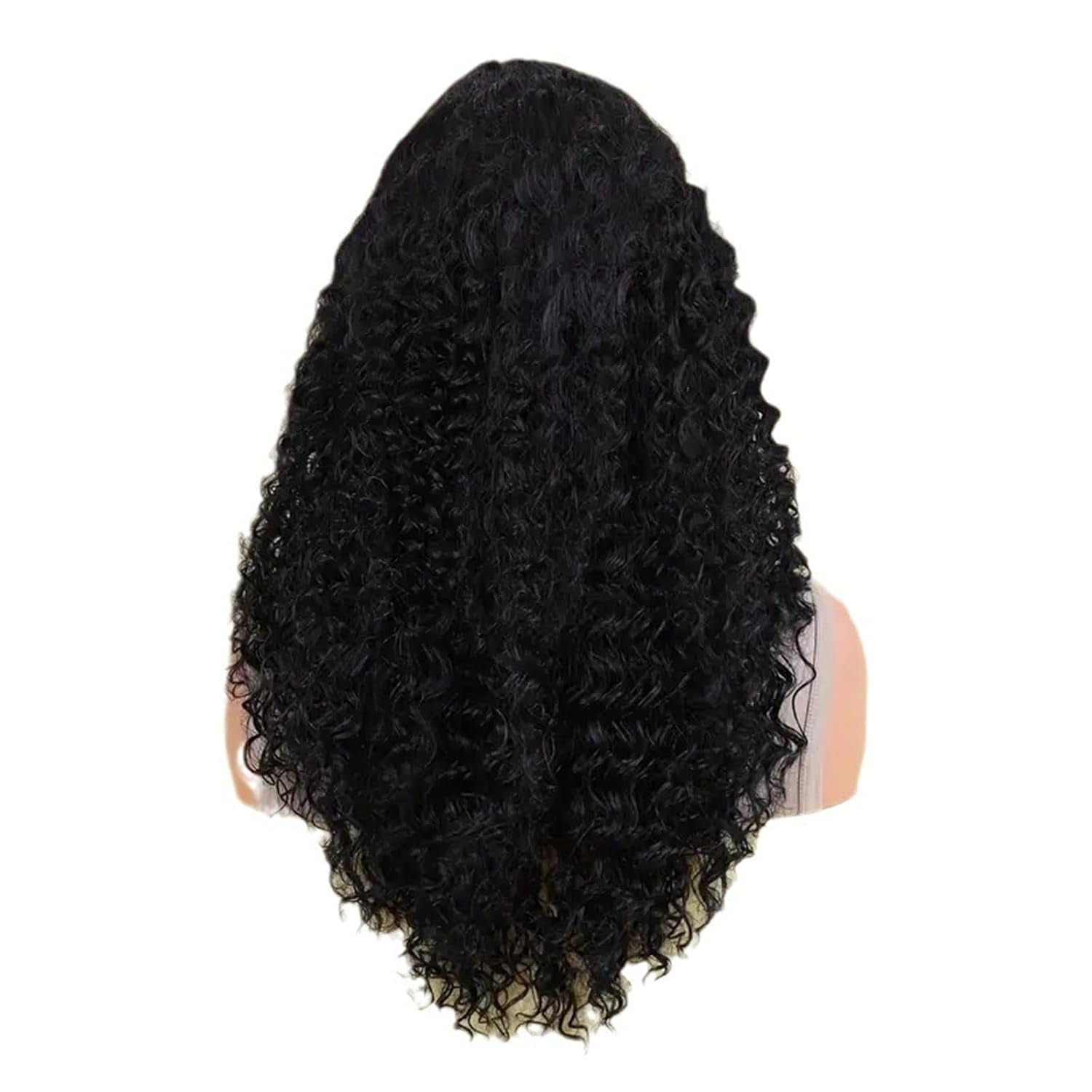 Lace Front Wig Human Hair Wigs for Women Glueless Wigs Deep Wave Frontal Wigs Long Curly Wigs for Afro Women Synthetic Wigs for Women Halloween 20 Inch Black Wig