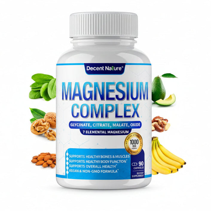 Magnesium Complex 7 Elemental Magnesium Supplement 1000Mg – Magnesium Glycinate, Citrate, Malate, Taurate, Oxide, Aspartate, Orotate Non-Gmo 90 Capsules